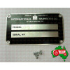 Model & Serial Number Plate Case International