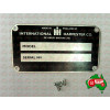 Model & Serial Number Plate Case International