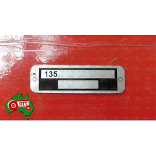 Serial Number Badge Plate 135