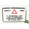 Decal Safety Differential Lock Massey Ferguson 135