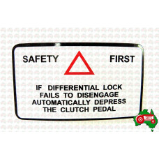 Decal Safety Differential Lock Massey Ferguson 135