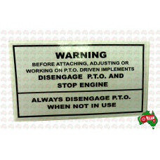 Decal- Main PTO Warning Massey Ferguson 135