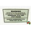 Decal- Main PTO Warning Massey Ferguson 135