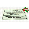 Decal- Main PTO Warning Massey Ferguson 135