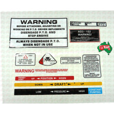 Massey Ferguson Warning & Operations Decal Kit 