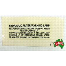 Decal Hydraulic Filter Warning David Brown 1200, 1212, 770, 780 & etc.