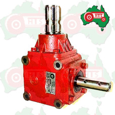 Gearbox 15 HP Ball Bearings Ratio 1:1 Input 1 3/8" x 6 Spline Output Shaft 1"