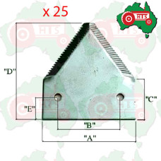 25x Knife Sections For Mower Conditioners Headers Top Serrated Chrome