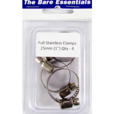 ​Bare Essential Full Stainless Hose Clamp 25mm (1") Qty- 4