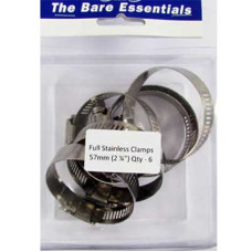 ​Bare Essential Full Stainless Hose Clamp 57mm (2 1/4") Qty- 6