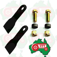  2 x Slasher Blades 428mm with Bolt/Nut/Bush Assembly