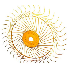 Sitrex Left Hand Rake Wheel 55" ( 1.5mtr ) Diameter- Heavy Duty (7mm) Diameter Tines