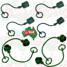 Hydraulic Coupler Dust Cap and Plug Kit For Remotes ISO 1/2" Type - Green