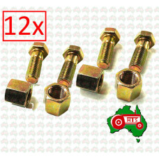 12x Rotary Hoe Rotavator Blade Nut And Bolt Kit 1/2"x1 1/2" UNF Implement