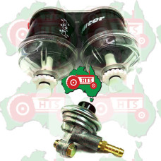Dual fuel filter assembly with 1/2" UNF ports w/ Primer Pump