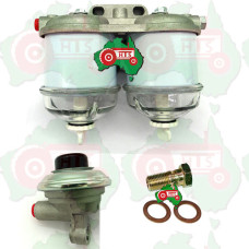 Dual fuel filter assembly with 1/2" UNF ports w/ Primer Pump