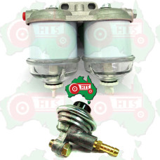 Dual fuel filter assembly with 1/2" UNF ports w/ Primer Pump