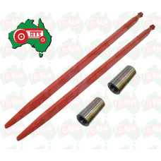 2 x Hay Silage Bale Spike Tine Loader Spear Straight Conus 1 German Made M20 & 2 x Bushes - 1000mm